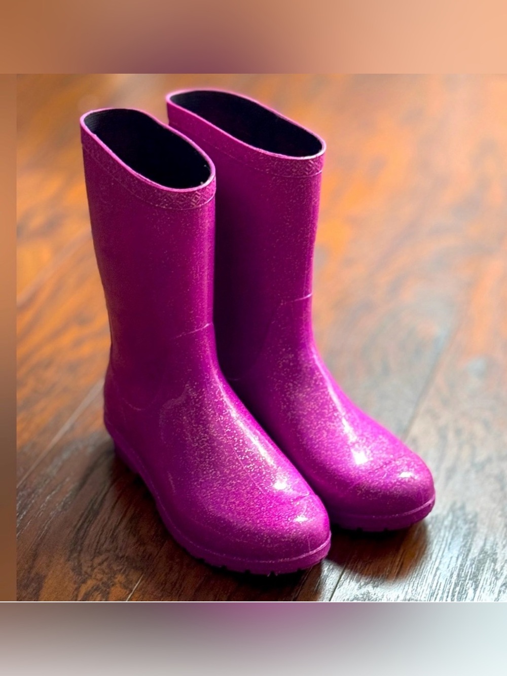 {UGG} Raana Glitter Pink Rain Boots